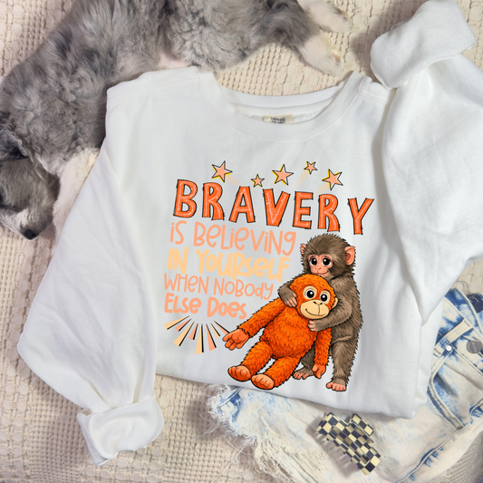 Youth Bravery Monkey Inspirational Sweatshirt
