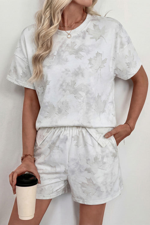 White Woodland Camo Lounge Set