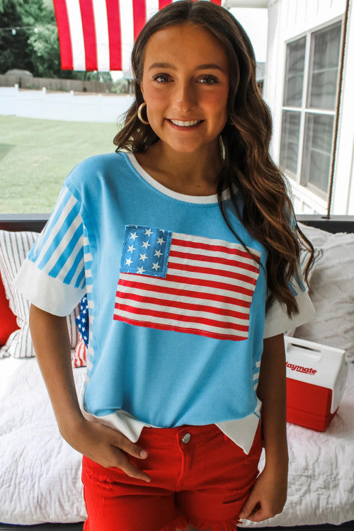 Flag Print Patchwork