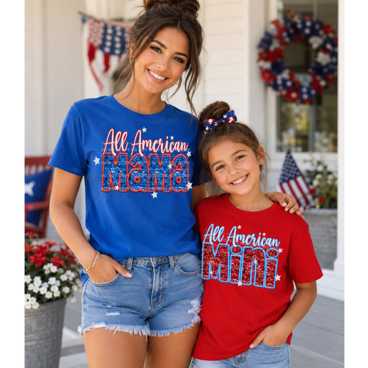 All American Mama & Mini Matching Patriotic Graphic Tees