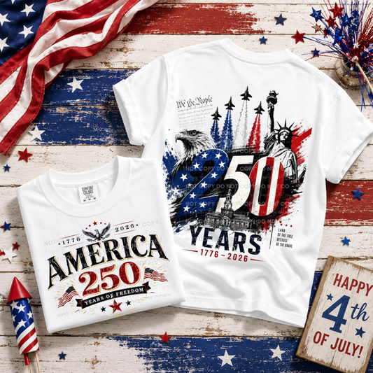 America 250 Years of Freedom Large Back Graphic Tee
