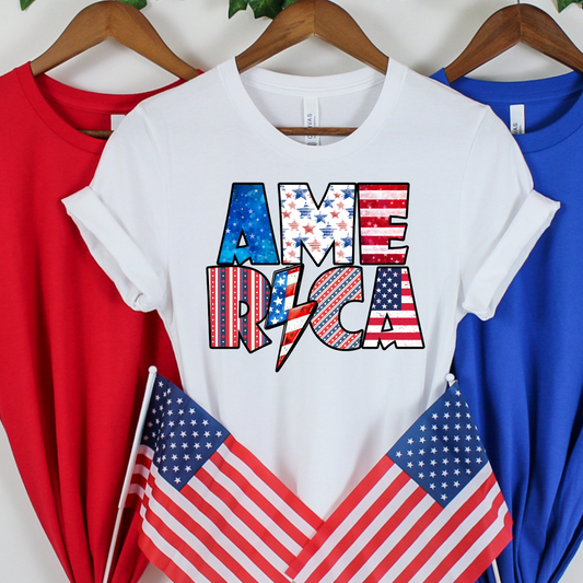 Bold America Lightning Bolt Tee