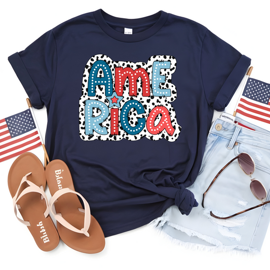 Dalmatian Dot America Tee – Playful Patriotic Style