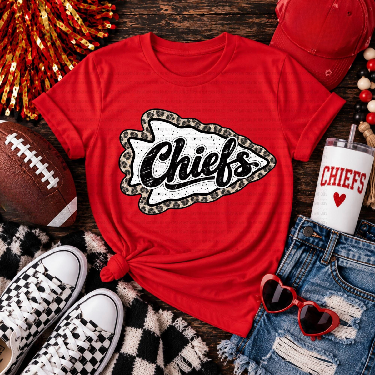 Leopard Chiefs Outline Arrowhead | KC Spirit
