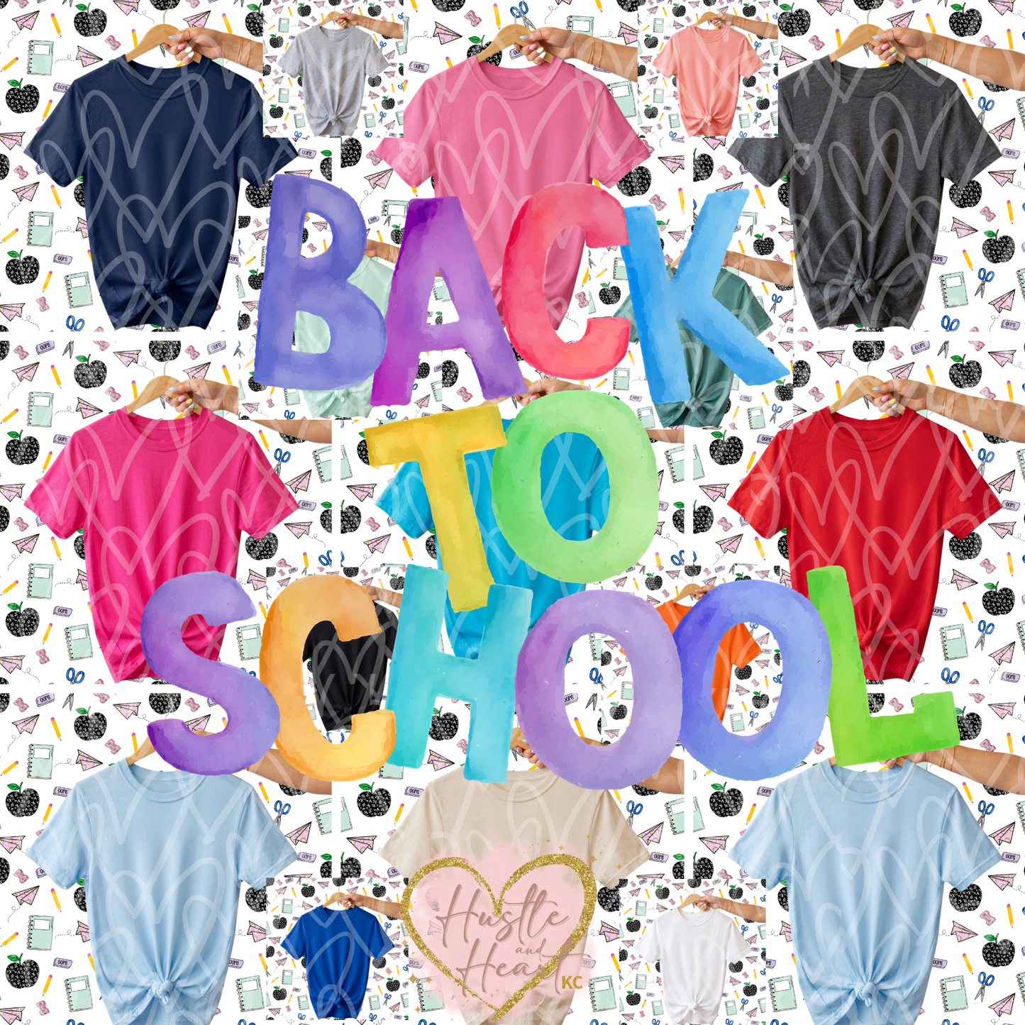 Back-to-School Gildan Youth Heavy Cotton T-Shirt Mockup| PNG Digital Download | 300 DPI