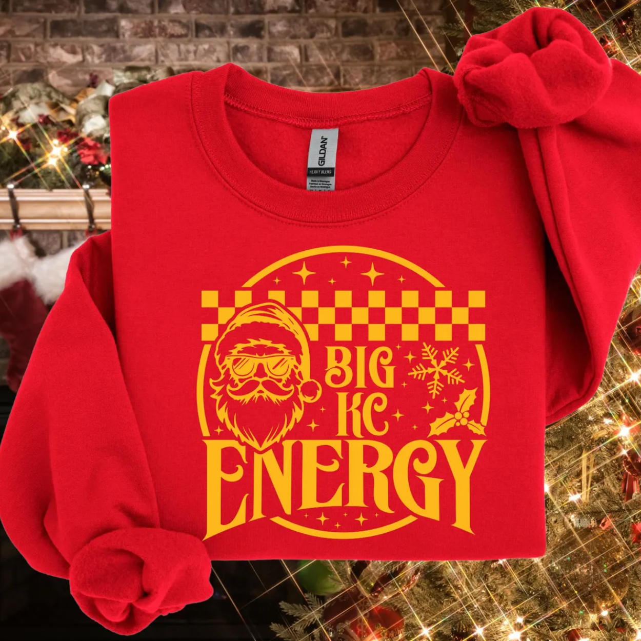 Big KC Energy Christmas Sweatshirt – Kansas City Holiday Spirit Crewneck