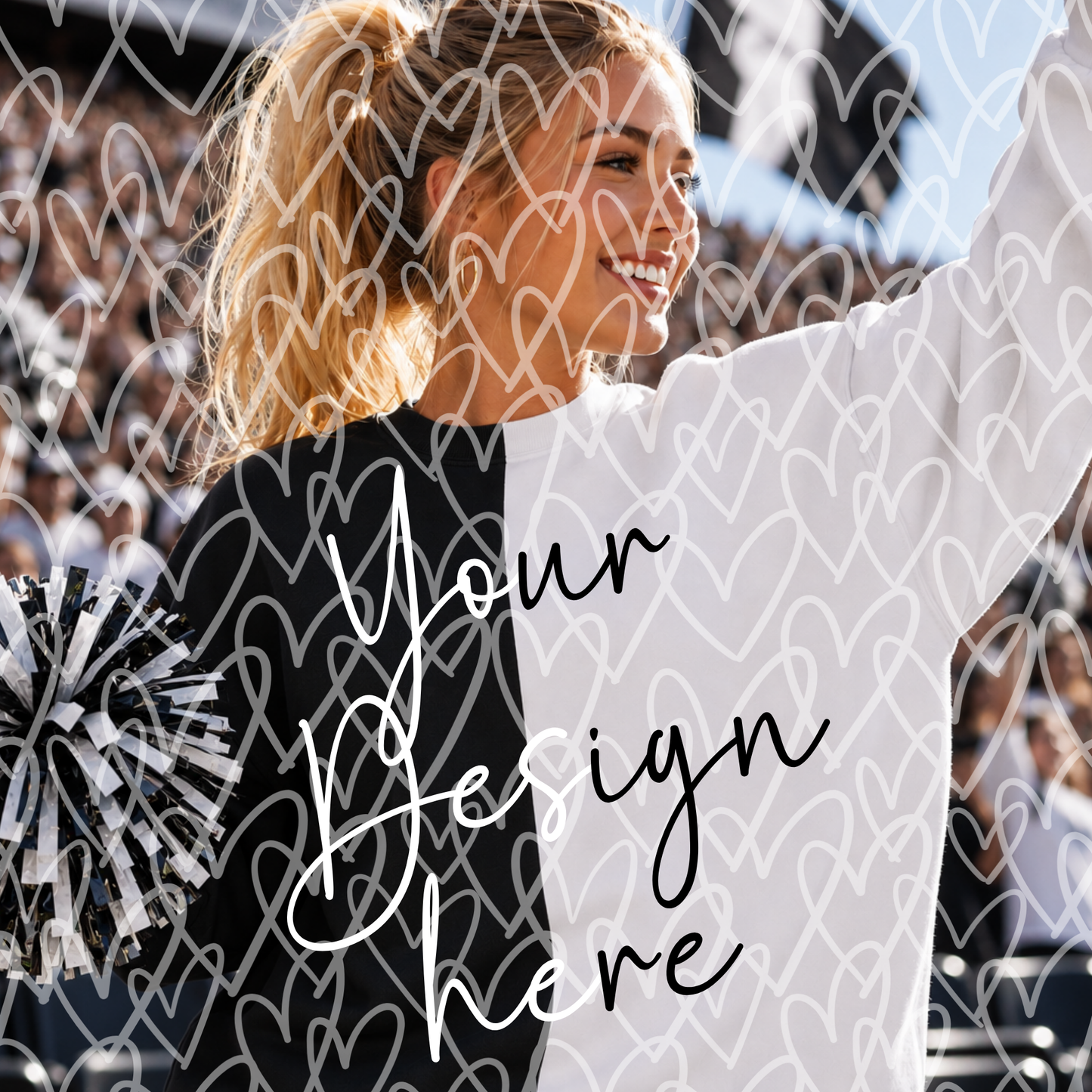 Gildan Heavy Blend Split-Color Sweatshirt Mockup Bundle | 10 Football Stadium Lifestyle Mockups