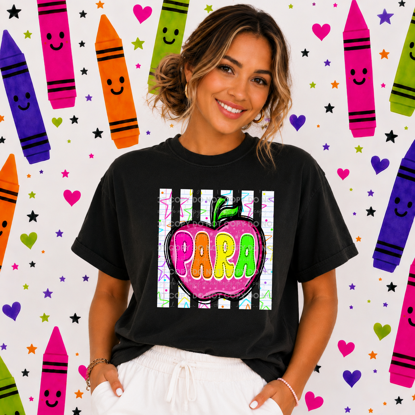 Bright Apple Doodle Staff T-Shirt