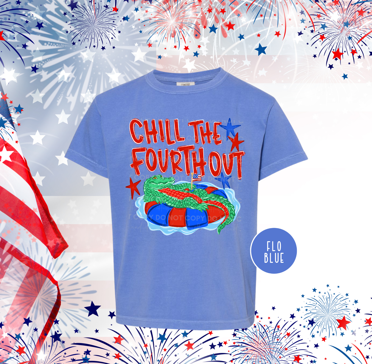 Chill The Fourth Out Alligator Patriotic Shirt | Comfort Colors® 4th of July Tee
