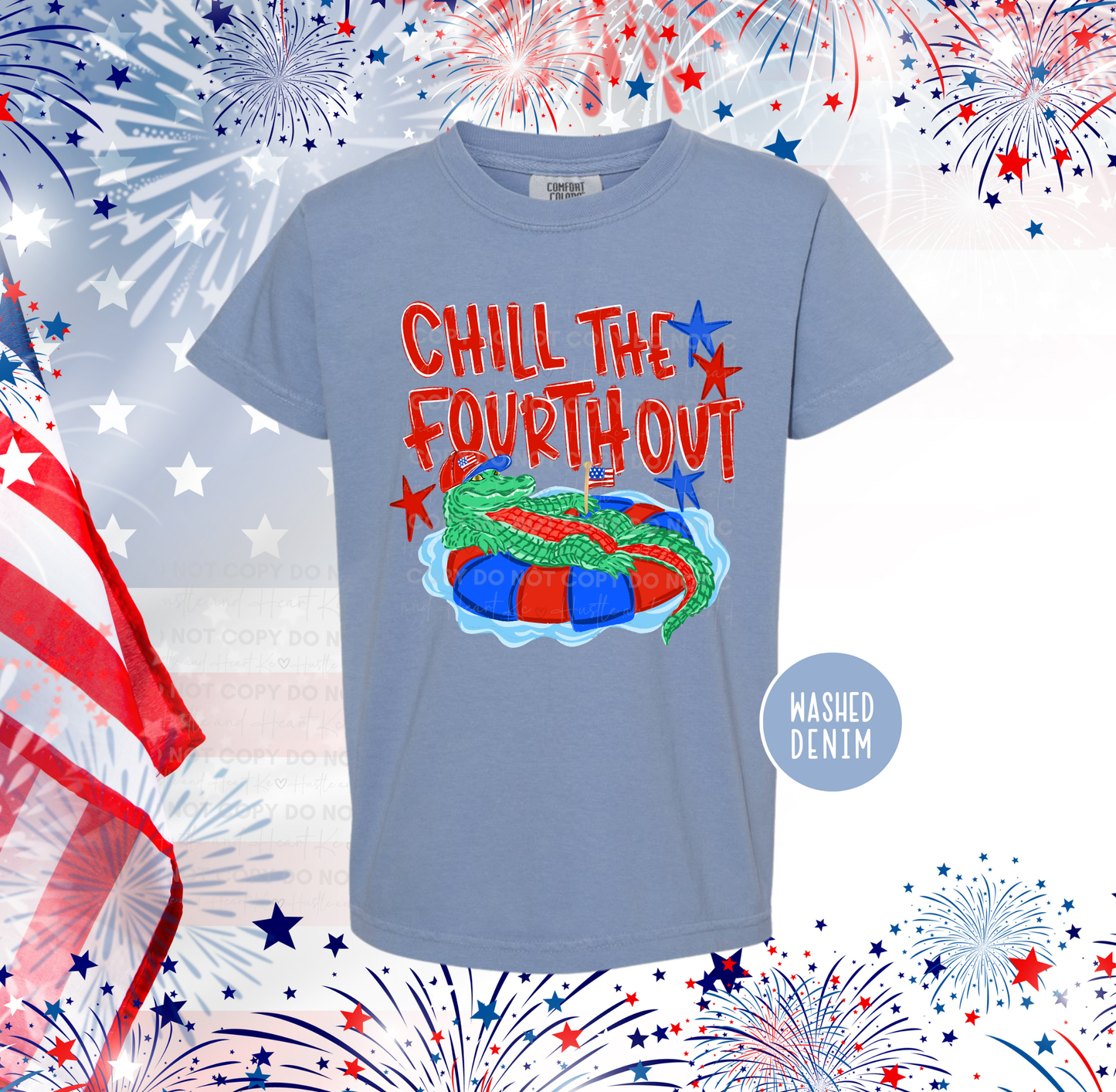 Chill The Fourth Out Alligator Patriotic Shirt | Comfort Colors® 4th of July Tee