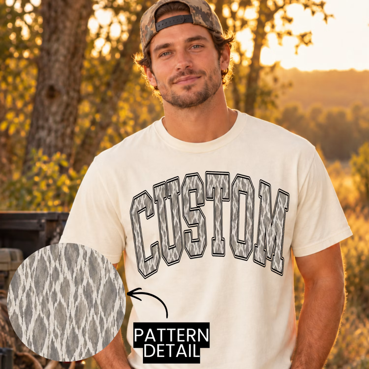 Custom Camo Varsity Arch | Custom Word
