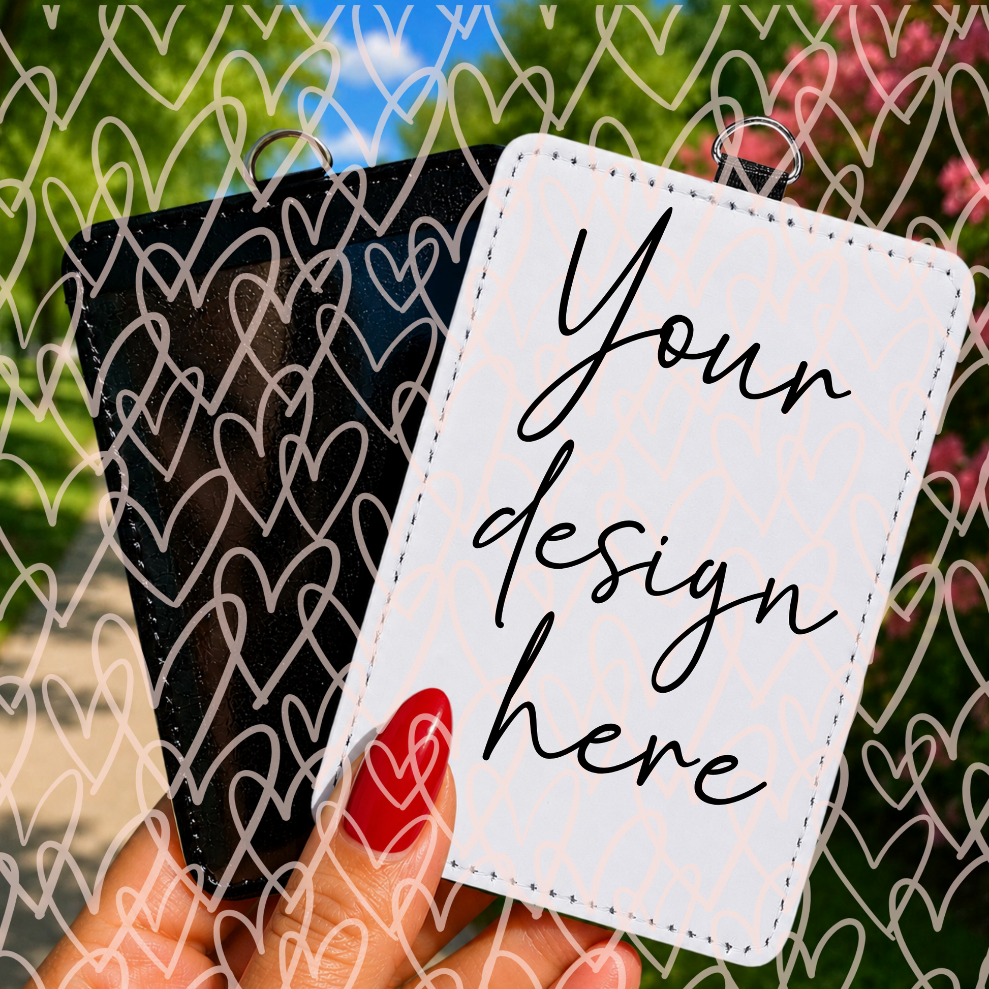 Realistic ID badge holder mockup featuring a blank badge holder in a lifestyle setting, perfect for showcasing custom employee badge designs for any profession.