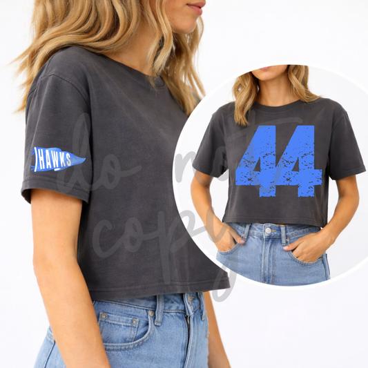 Custom Baseball Number Boxy Tee | Personalized Cropped Baseball Shirt