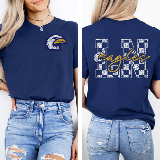 Distressed Liberty North Eagles Checkered Mascot