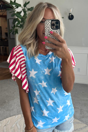 Ruffle Sleeve Vintage Stars