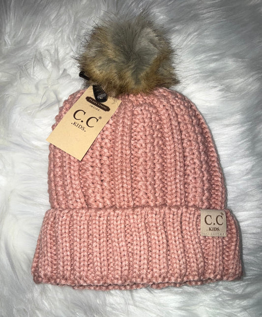 Kids Fuzzy Lined Fur Pom