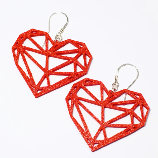 Geometric Heart Earrings
