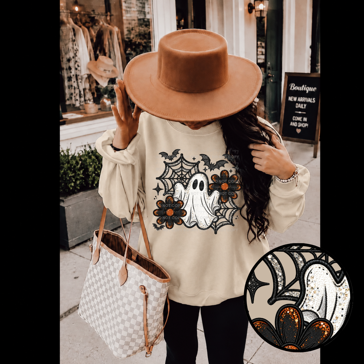 Ghosty Floral Fauz Embroidery