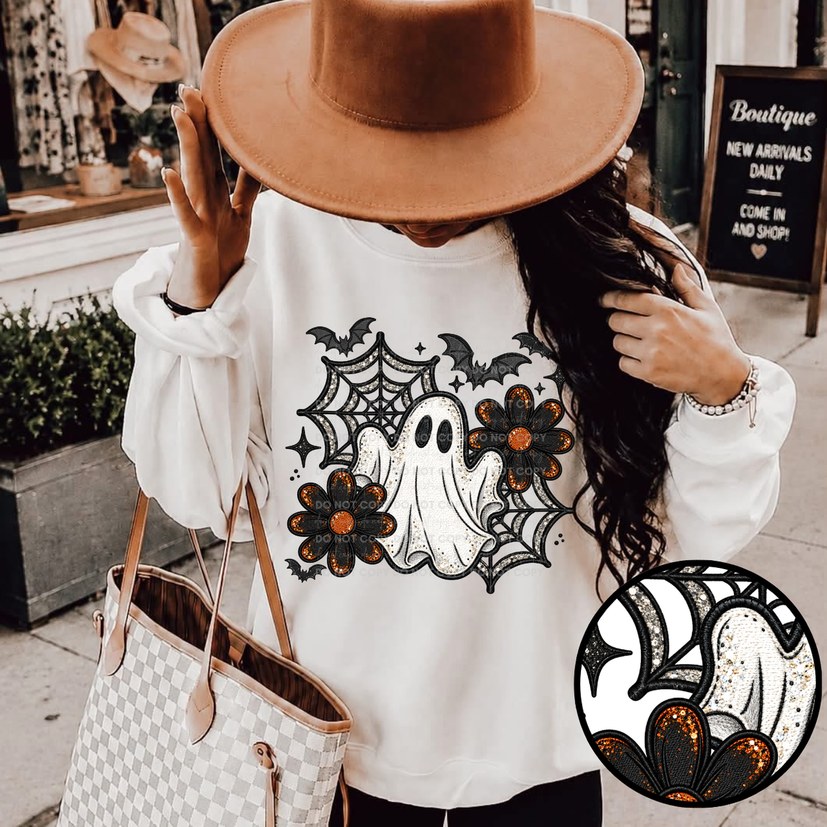 Ghosty Floral Fauz Embroidery