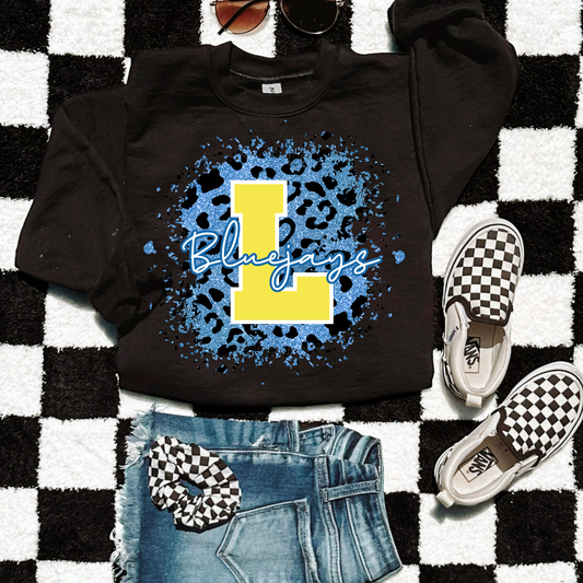 Youth Bluejays Animal Print Glitter