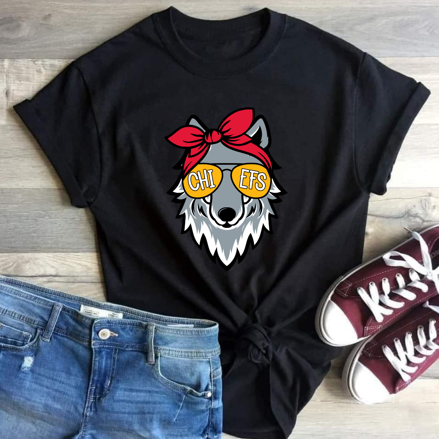 Youth Kansas City Wolf Mascot with Bow