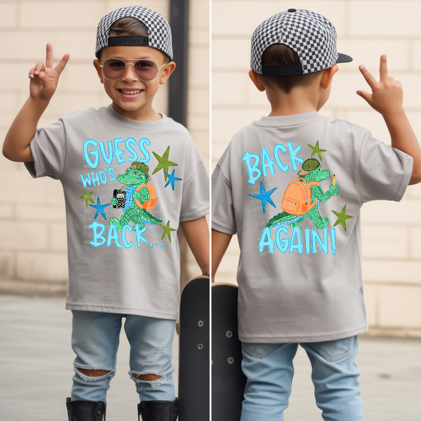 Guess Who's Back Gator Blue Youth T-Shirt