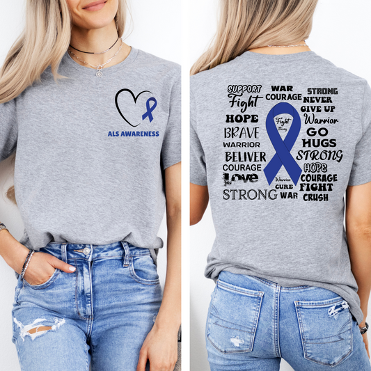 "Strength in Every Word" – ALS Awareness Tee (Front & Back Design)