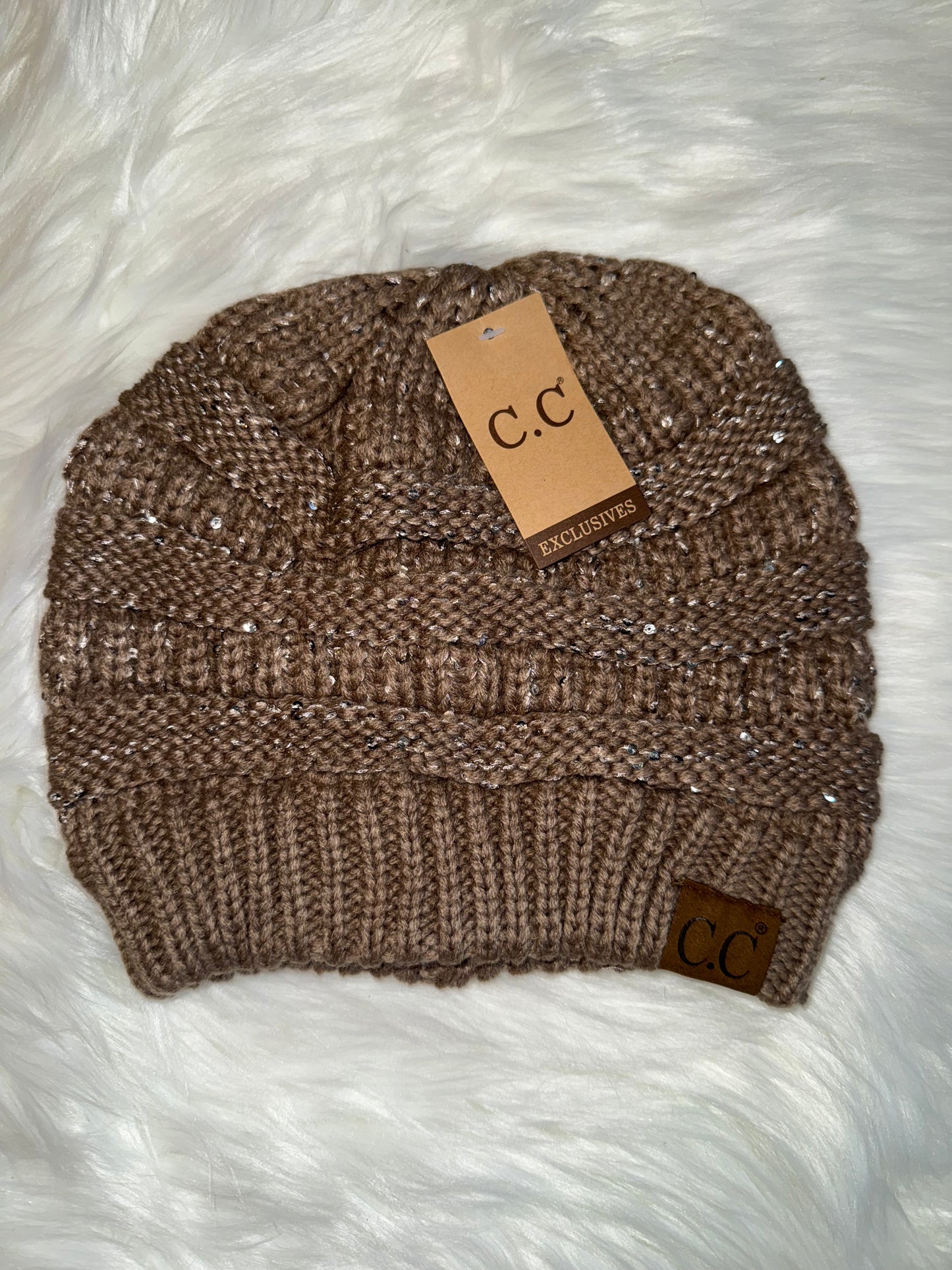 Sequin CC Beanie