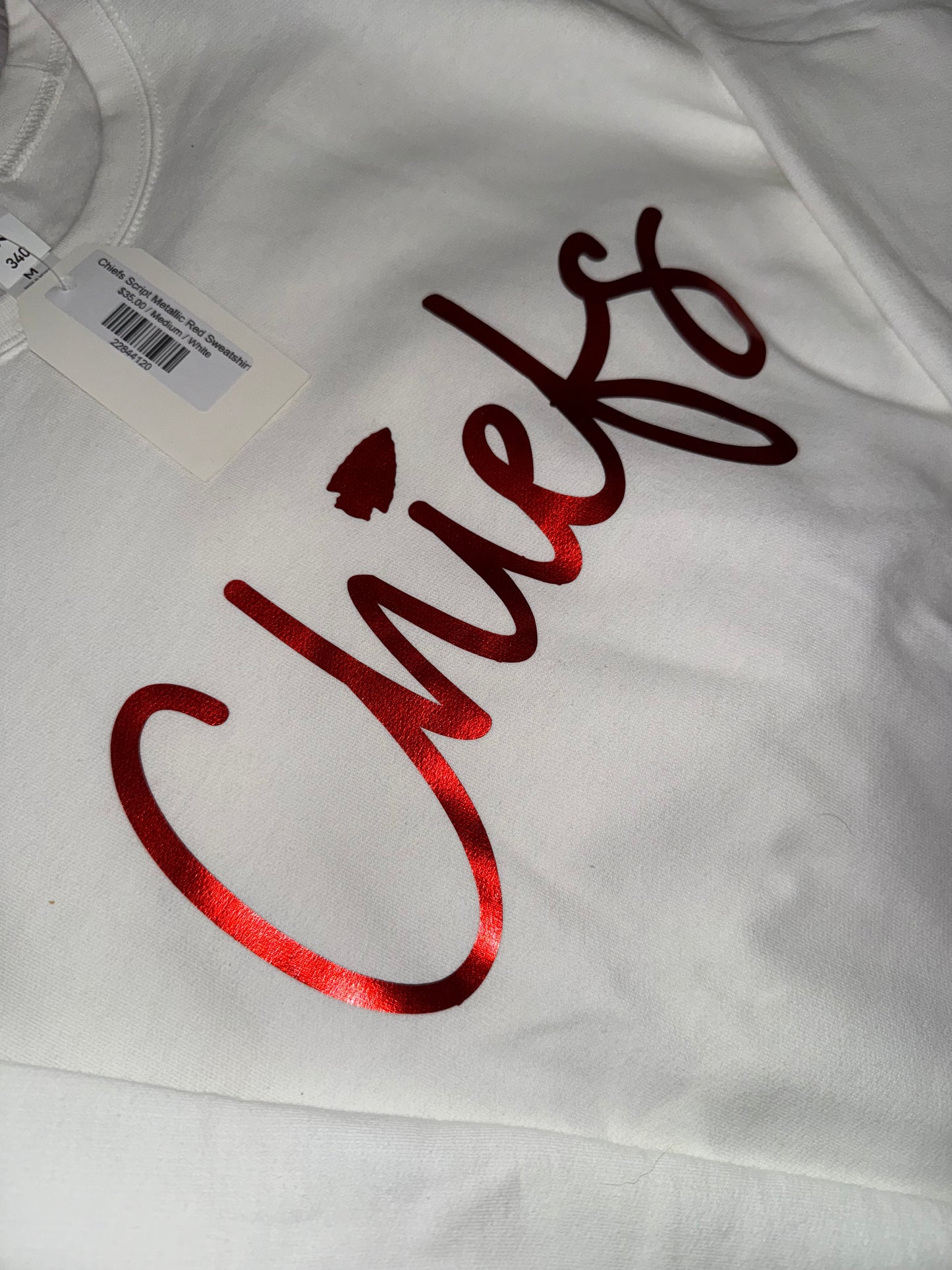 Chiefs Script Metallic Red Sweatshirt