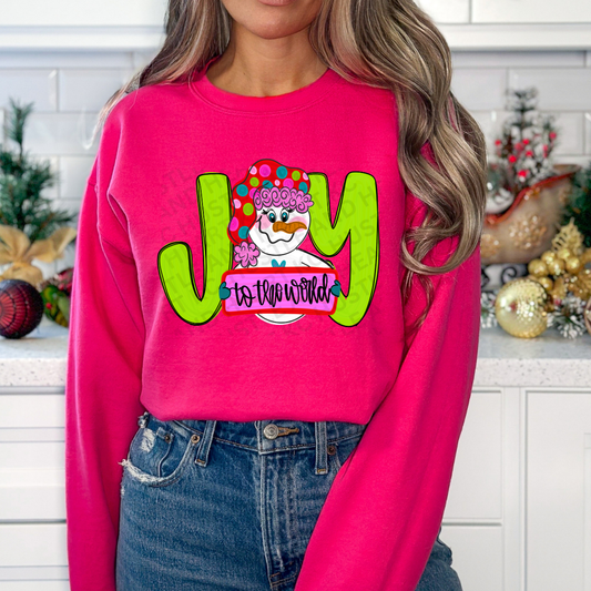 Joy to the World Snowman Sweatshirt – Bright & Festive Christmas Crewneck