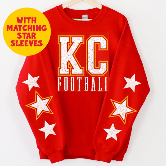 Youth KC Football Varsity Star with sleeve stars