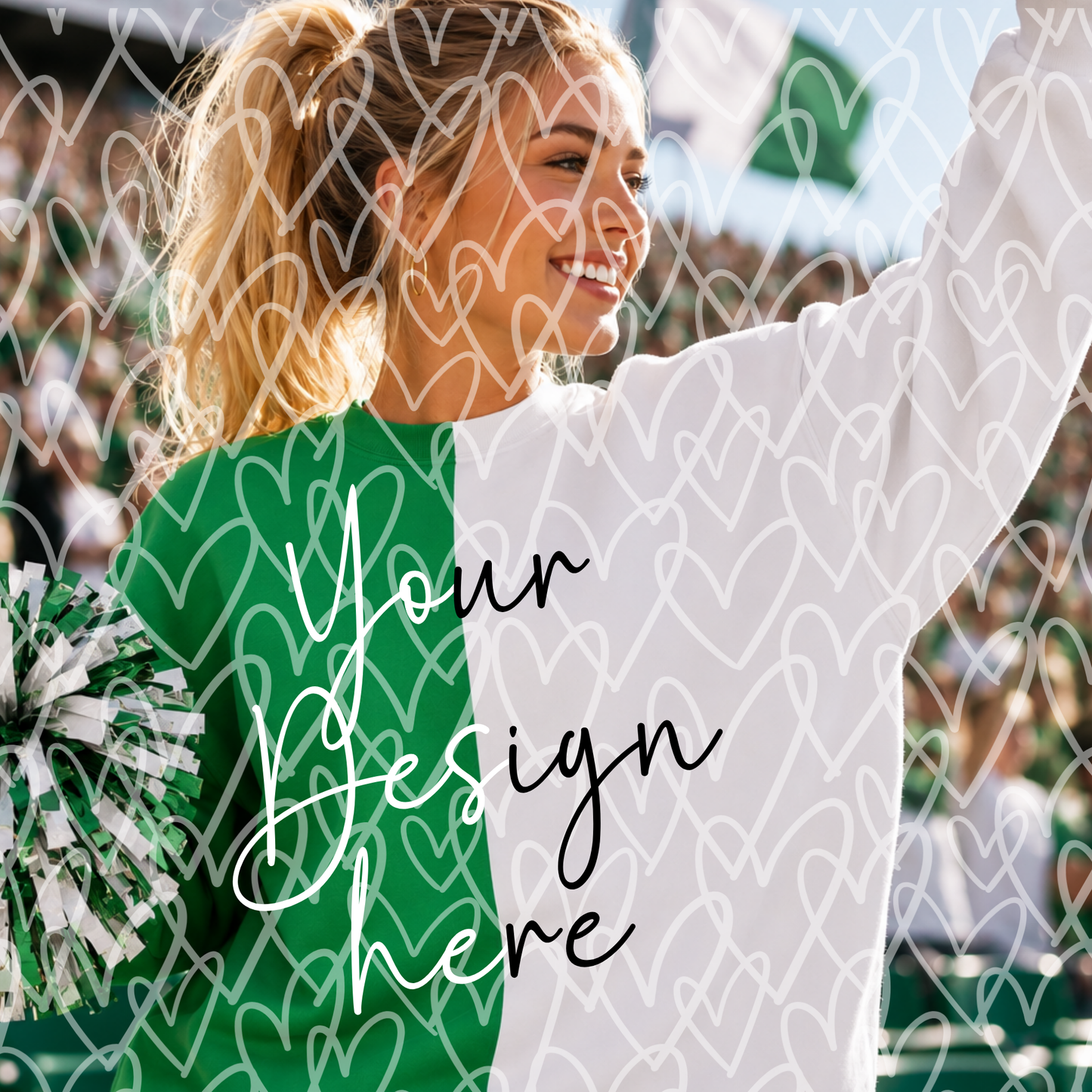 Gildan Heavy Blend Split-Color Sweatshirt Mockup Bundle | 10 Football Stadium Lifestyle Mockups