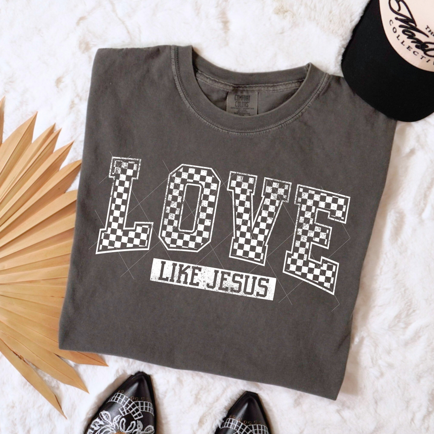 LOVE Like Jesus Checkered Sweatshirt