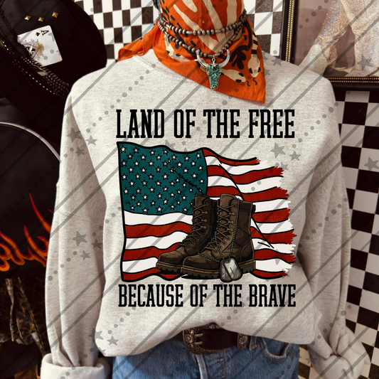 Land of the Free Because of the Brave Tee
