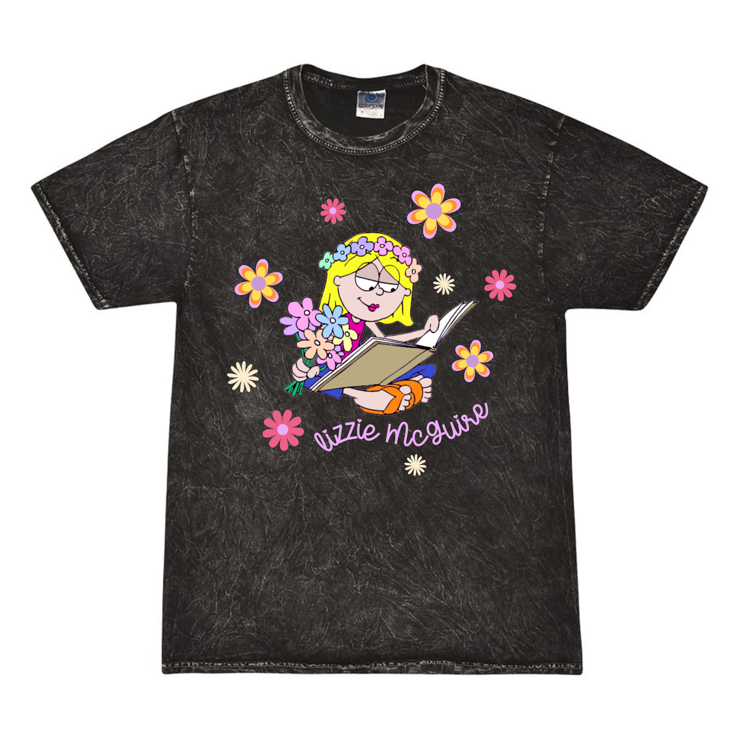 Youth Lizzie McGuire Retro Floral Tee – Mineral Wash Graphic Shirt
