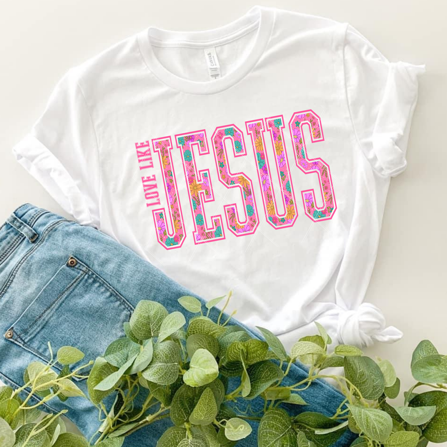 Love Like Jesus – Floral Varsity Sweatshirt