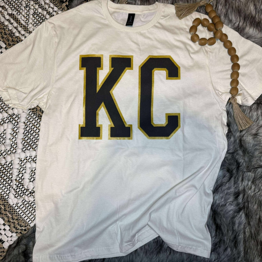 Bold KC Tee – Puff Black & Metallic Gold