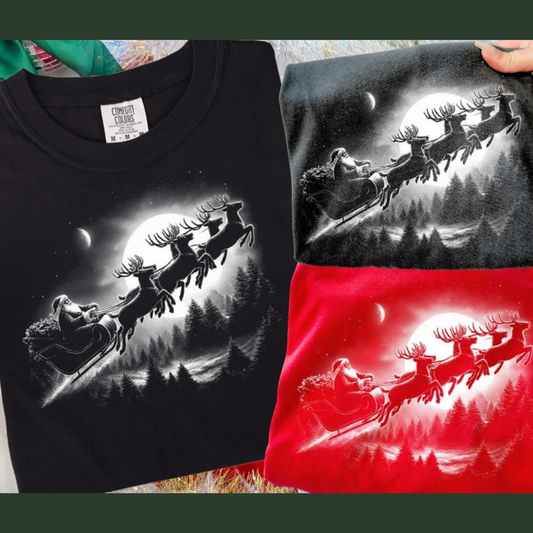 Moonlit Santa Sleigh Ride – Christmas Shirt