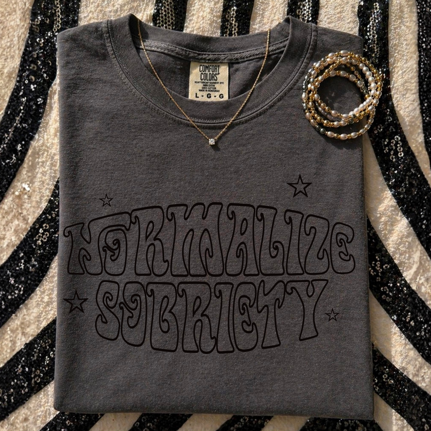 Normalize Sobriety Retro Graphic Tee