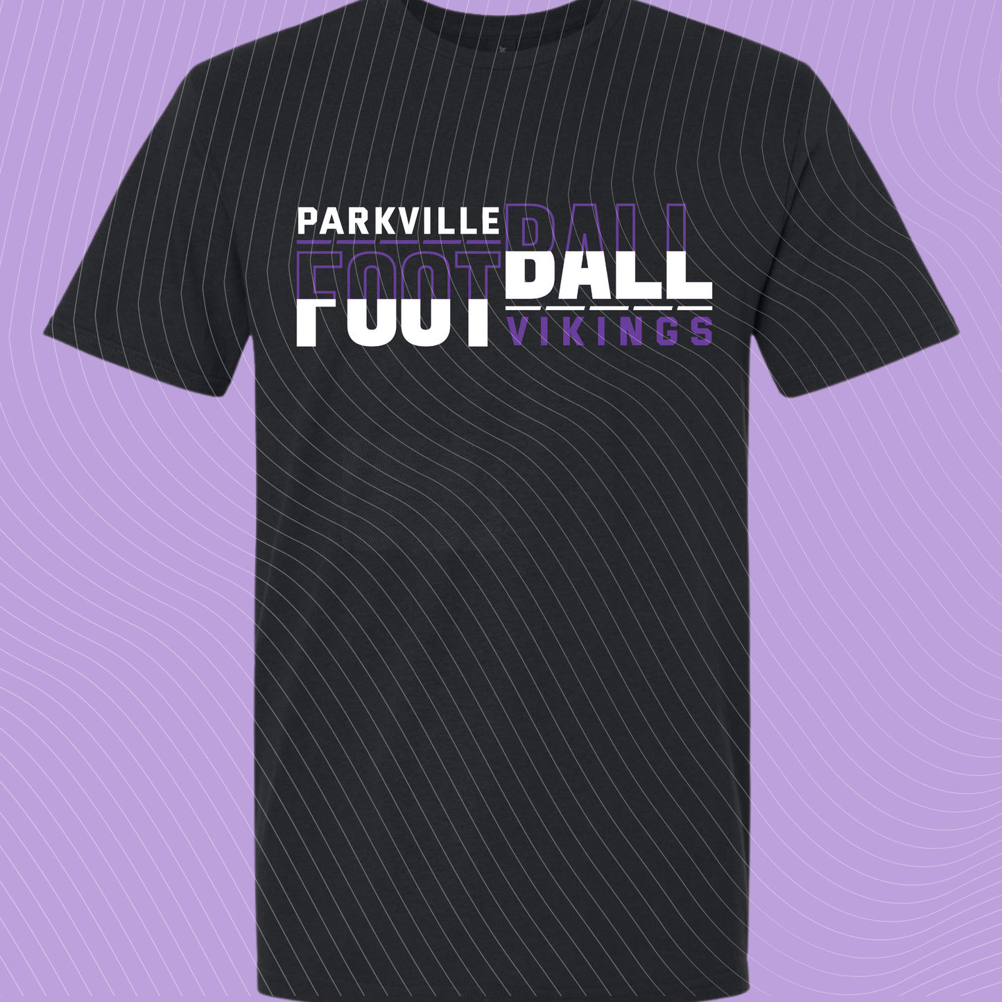 Parkville Vikings Football Layered Typography Spirit Wear Youth