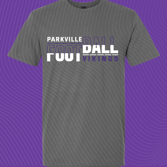 Parkville Vikings Football Layered Typography Spirit Wear Youth