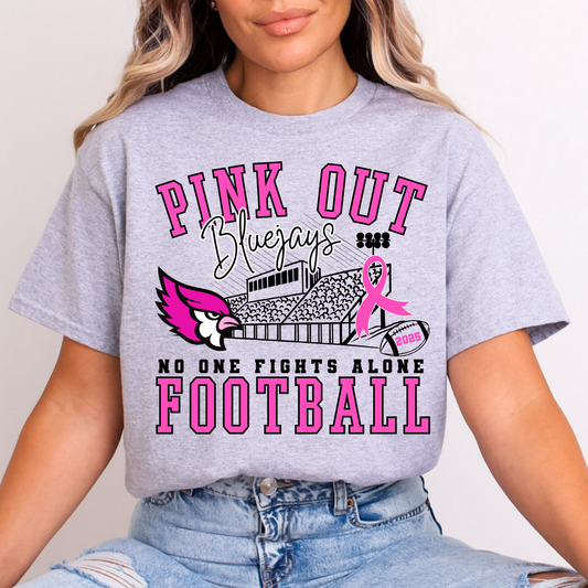 Youth Pink Out Bluejays - No One Fights Alone