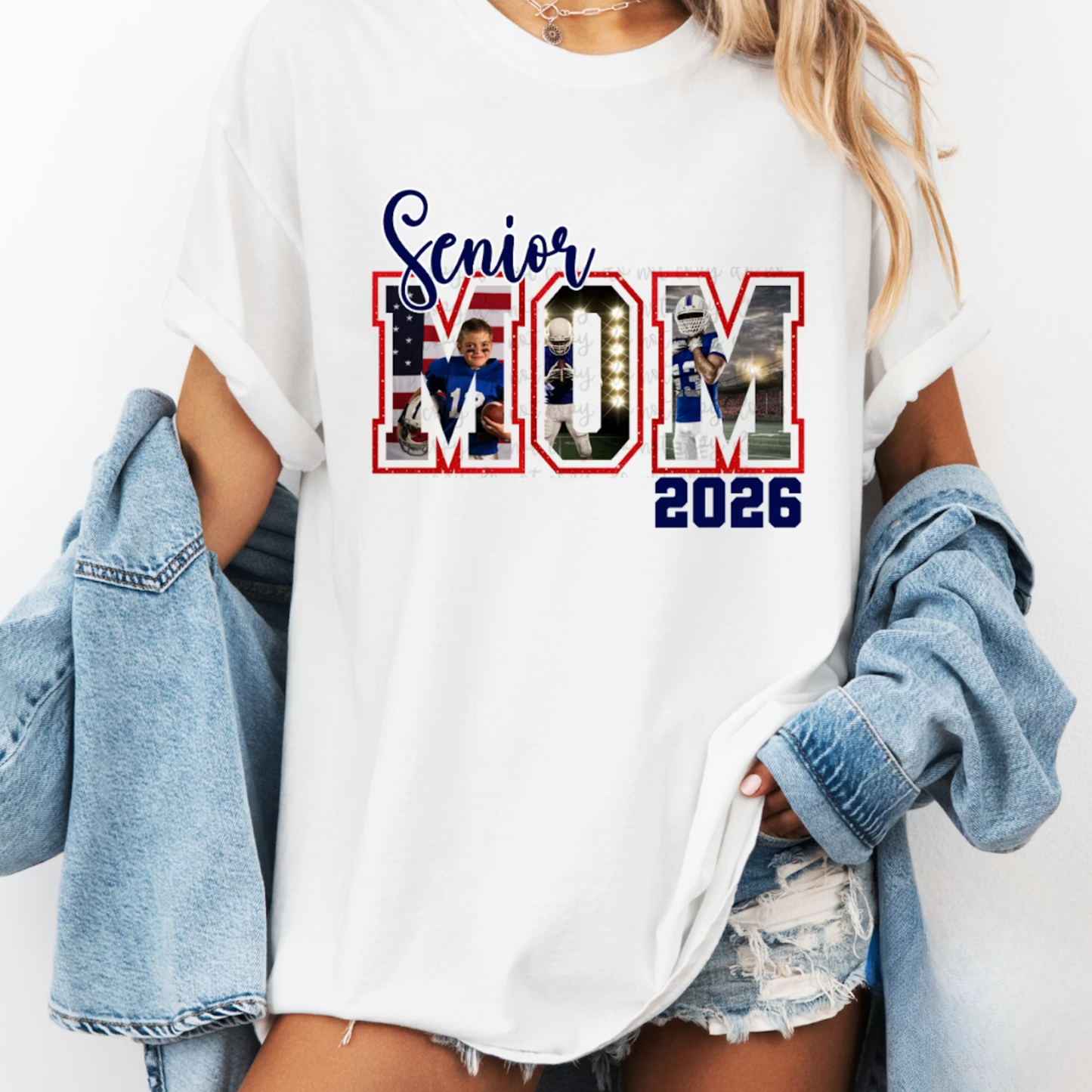Senior Mom Photo Shirt – Custom 3 Photo Collage | Class of 2026 Tee