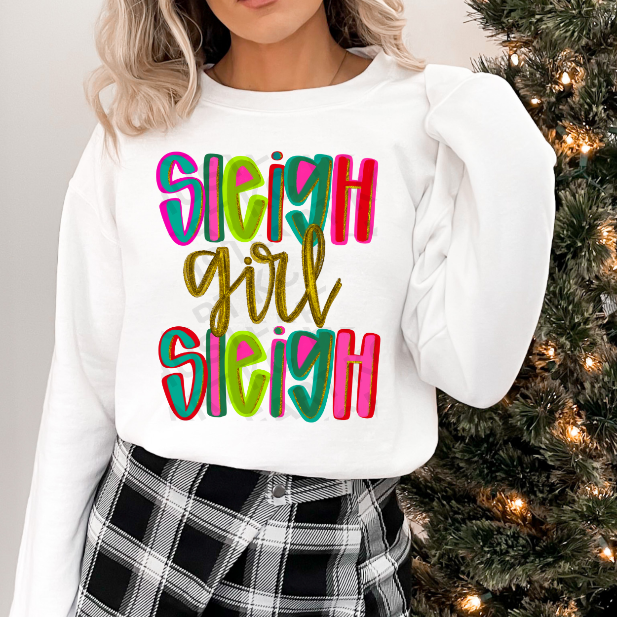Sleigh Girl Sleigh Christmas Sweatshirt – Bright & Sassy Holiday Crewneck