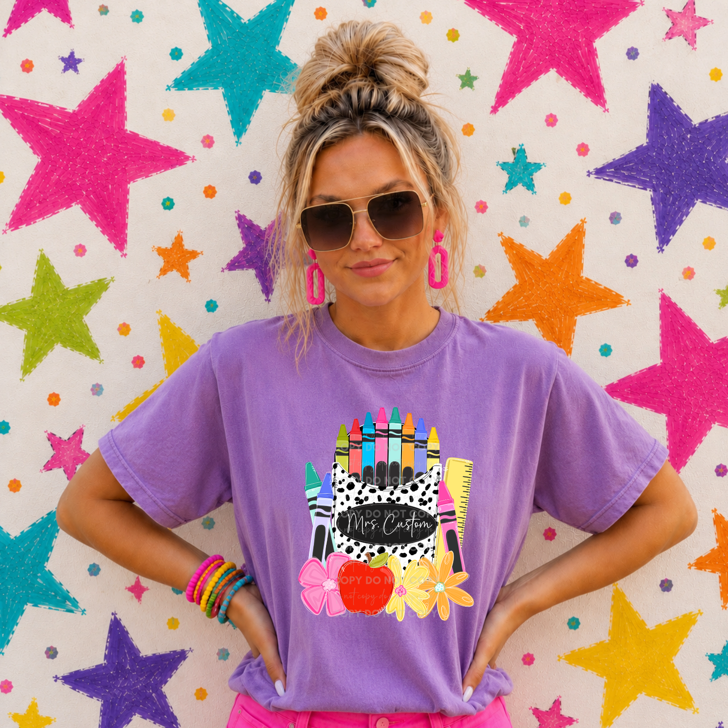 Spotted Crayon Box Custom Name T-Shirt
