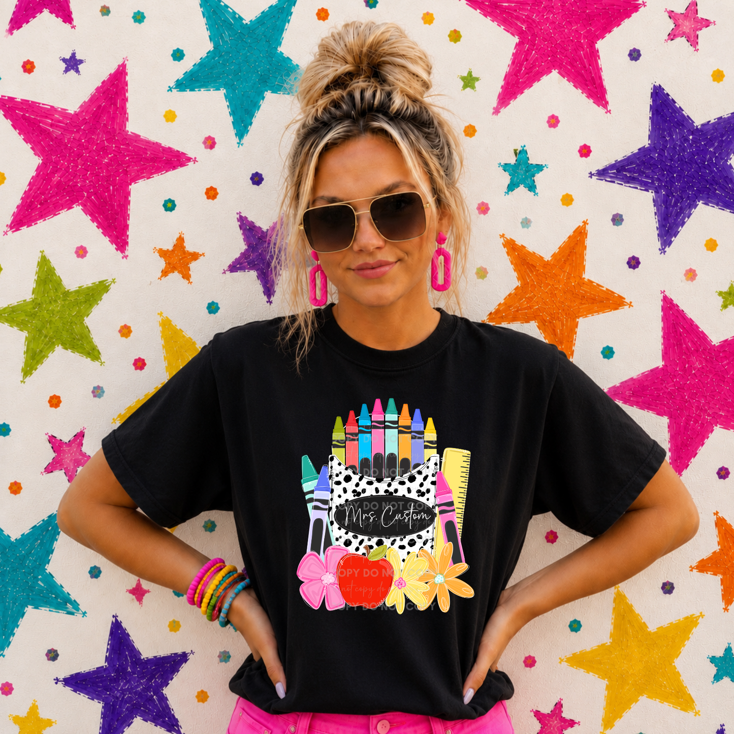 Spotted Crayon Box Custom Name T-Shirt