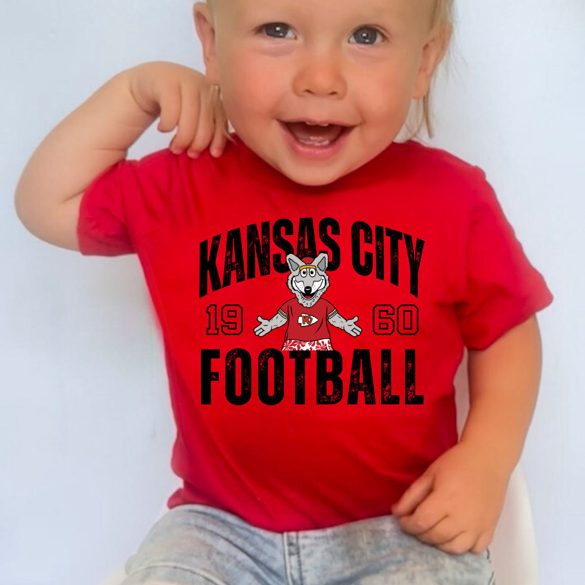 Toddler Kansas City Football KC Wolf Mascot