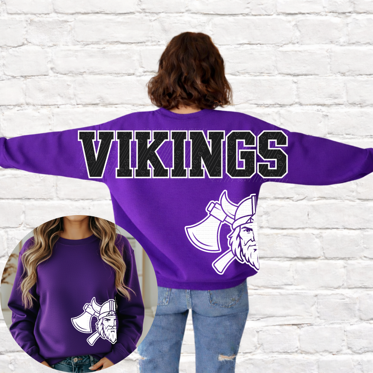 Vikings Bold Large Back Pride