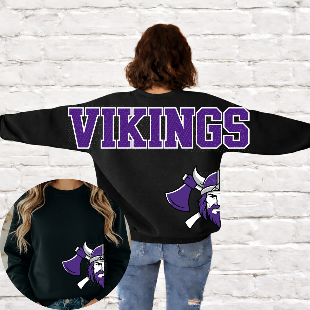 Vikings Bold Large Back Pride