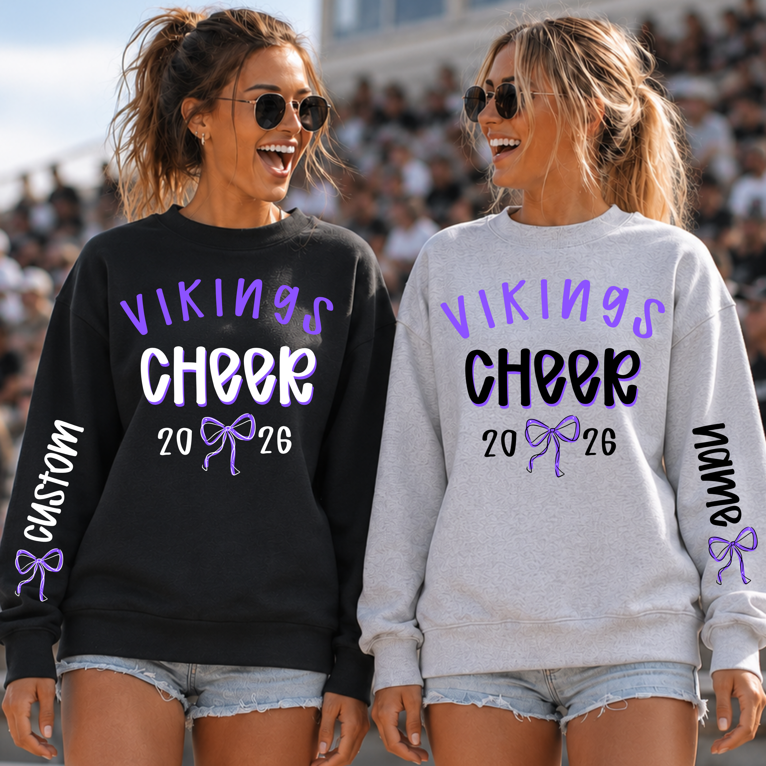 Vikings Cheer Bow Custom Name